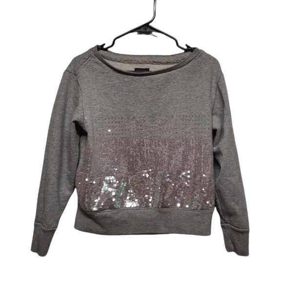 True Religion Sweaters - True Religion (Medium) Sequin Boyfriend Grey Sweater